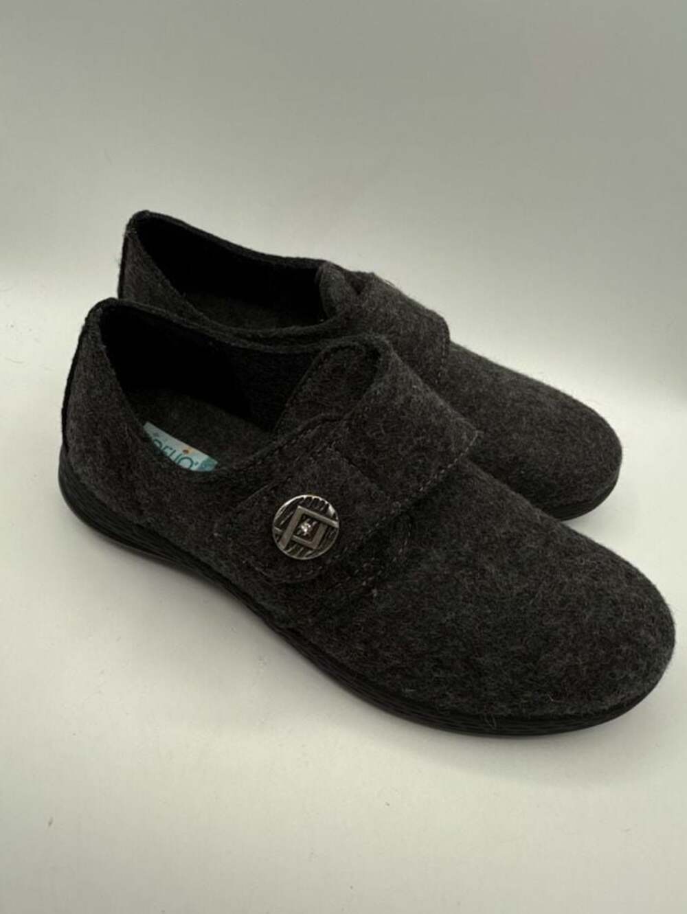 Fidelio Wollfilz 526412 Women's Anthracite Felt Slip-On Shoes